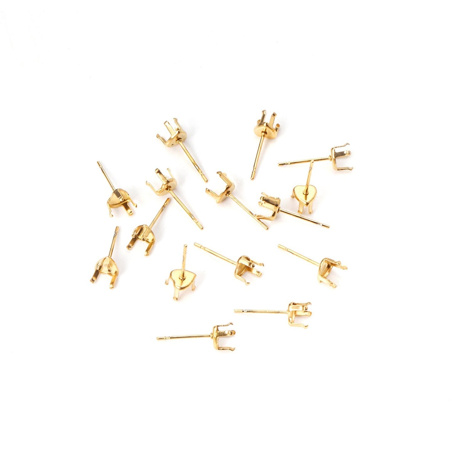 ASON 100pcs/lot Earrings Base 316L Stainless Steel Heart Earrings Making Crystal Bump Heart Earrings Base For DIY Jewelry Making asonjewelry