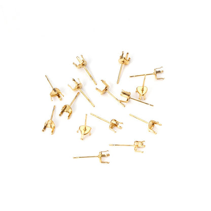 ASON 100pcs/lot Earrings Base 316L Stainless Steel Heart Earrings Making Crystal Bump Heart Earrings Base For DIY Jewelry Making asonjewelry