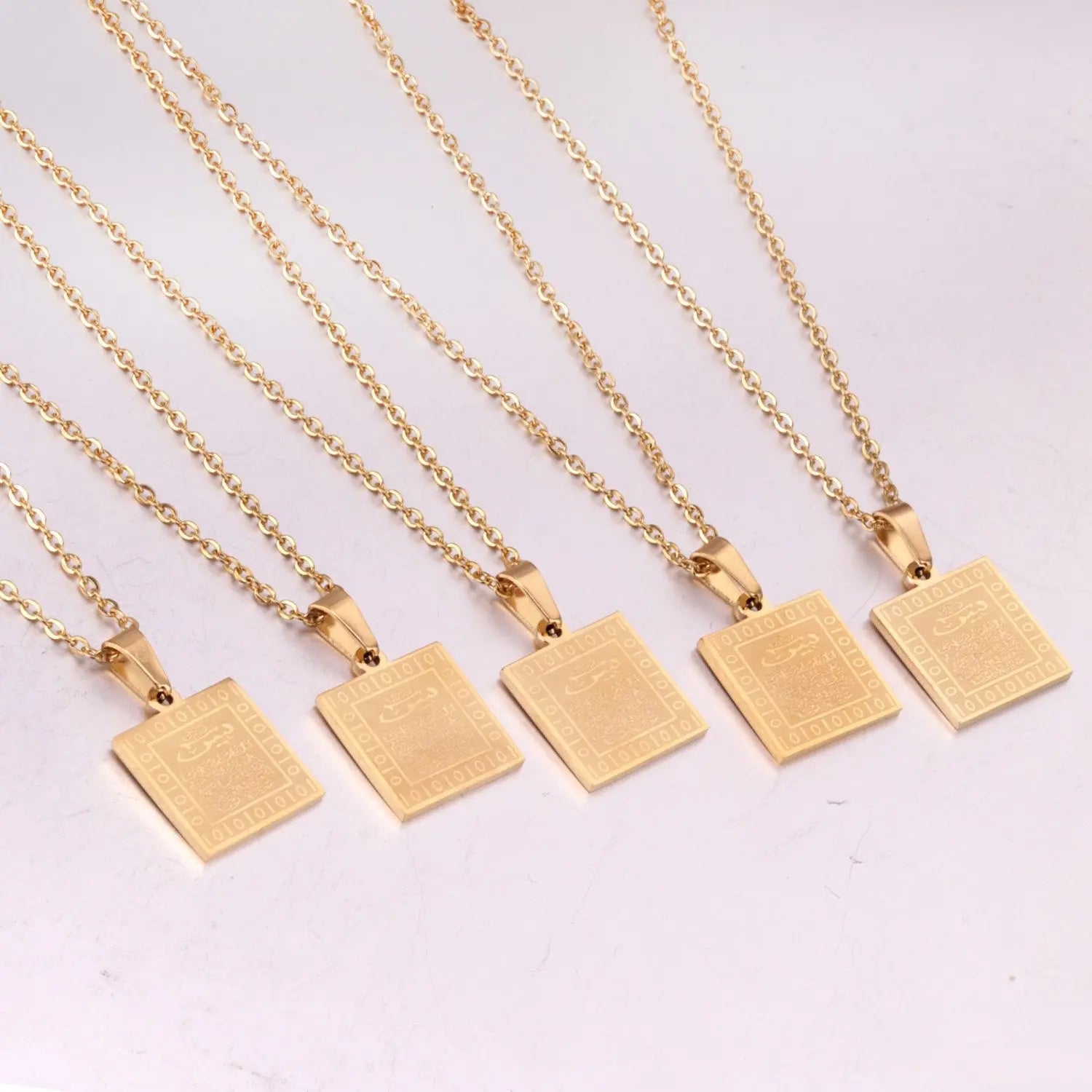 Religious Gold Color Scripture Necklace Stainless Steel Jesus Bible Crucifix Pendant Necklace For Christian Jewelry asonjewelry