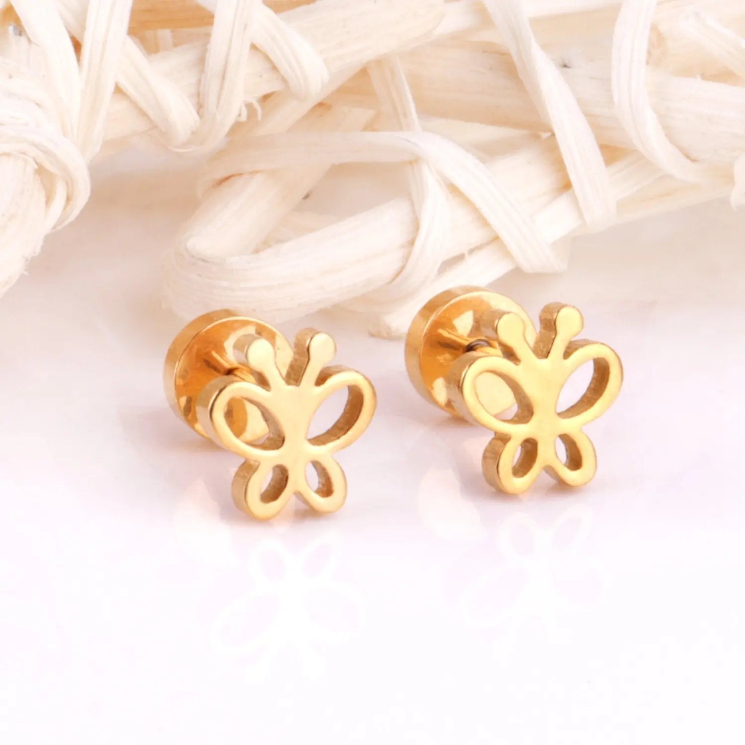 Cute Insect Flower small Earrings Stainless Steel Christmas Stud Earring Sets For Women Jewelry Earings brincos asonjewelry