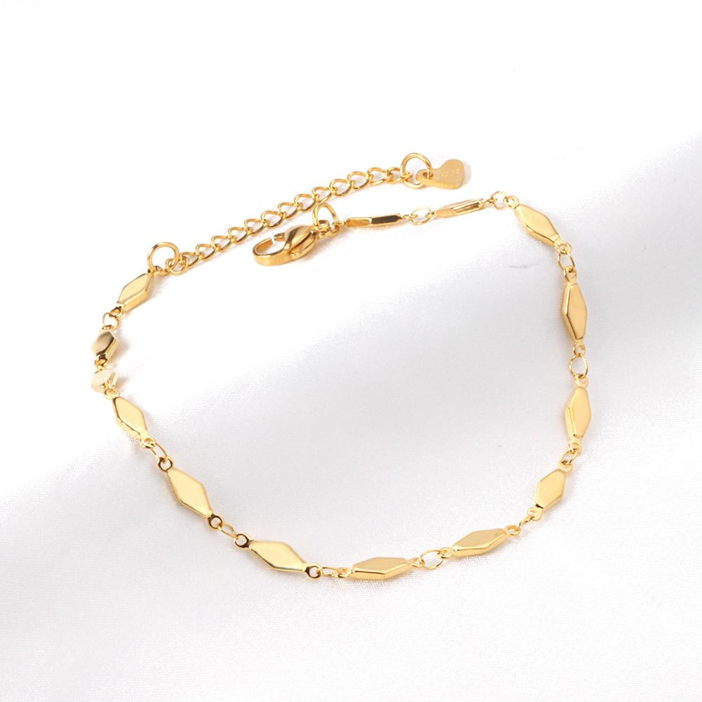 ASON Geometric Anklet Charm Foot Chain with 22+5cm Extender Gold Color Stainless Steel Fashion Jewelry Gift Accessories asonjewelry