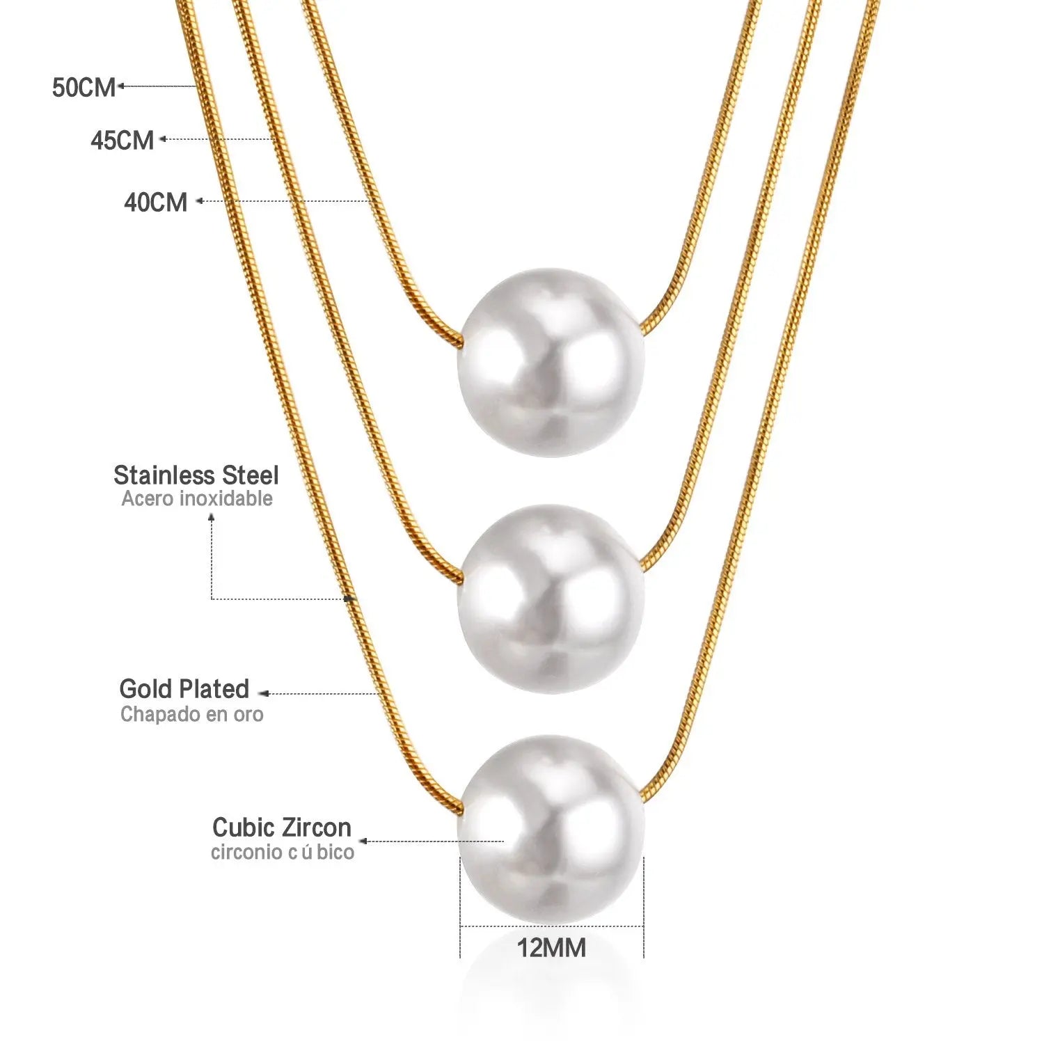 Fake Pearl Pendant Choker Chains Necklace Set Multi-layer Gold Necklaces For Women Jewelry collares colar collier asonjewelry