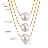 Fake Pearl Pendant Choker Chains Necklace Set Multi-layer Gold Necklaces For Women Jewelry collares colar collier