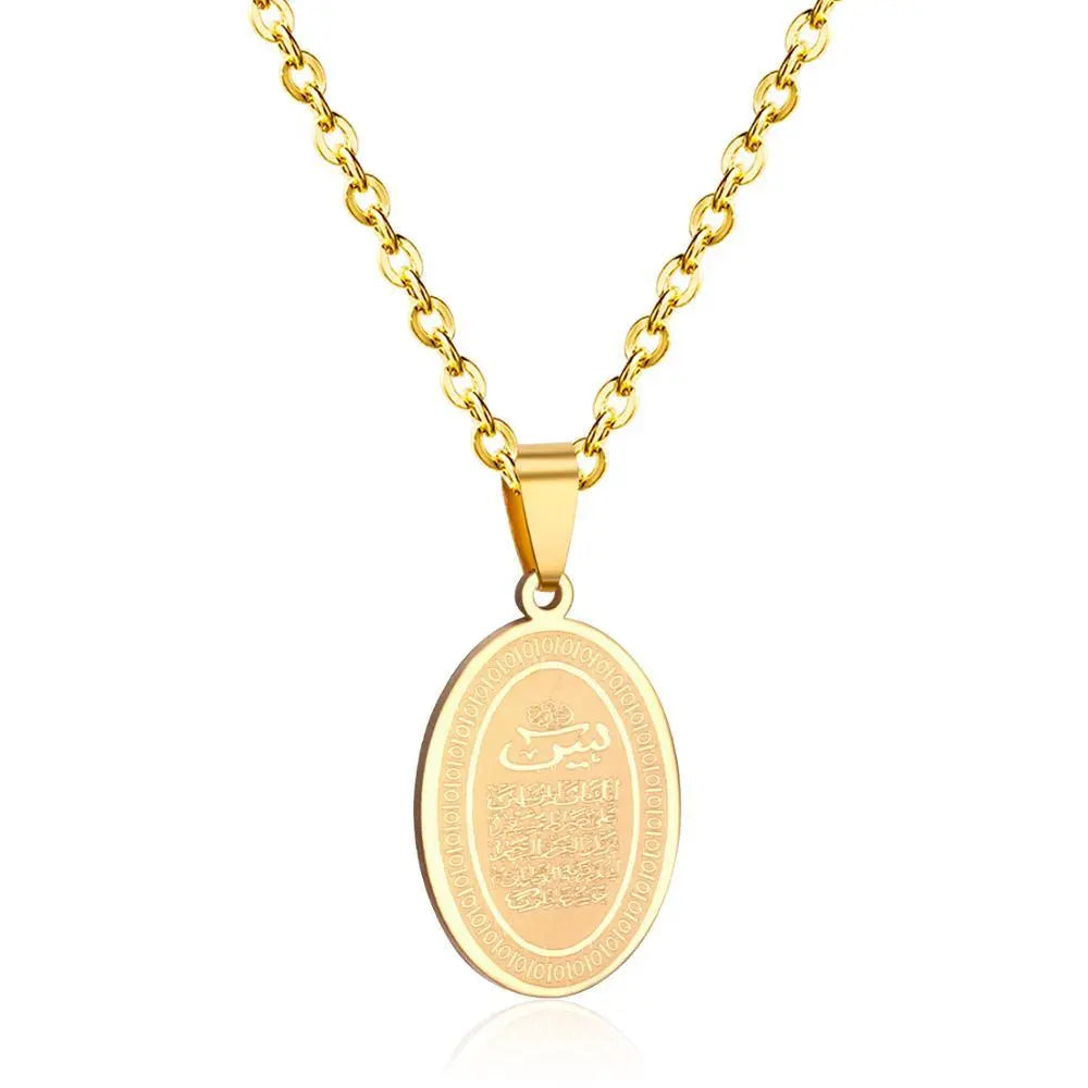 Muslim Scriptures Pendant Necklace Gold-color Necklace Women Jewelry asonjewelry