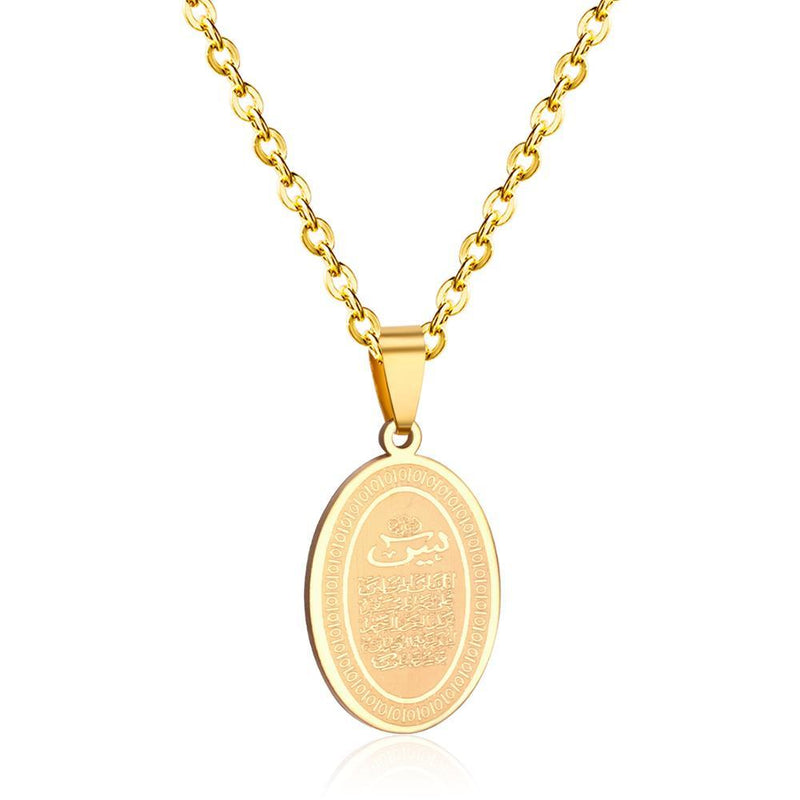 Muslim Scriptures Pendant Necklace Gold-color Necklace Women Jewelry
