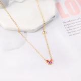 Mix Color Butterfly Football Stainless Steel Pendant Necklace For Women Free Chain With Crystal Necklace Jewellry