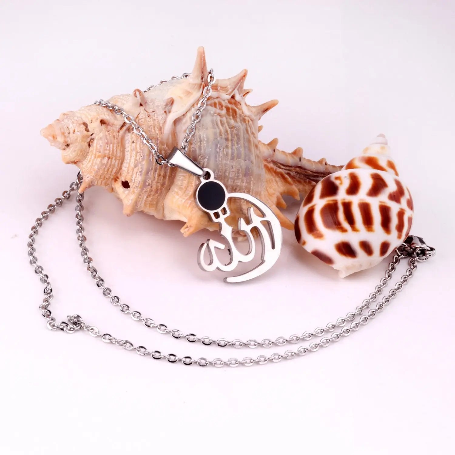 Black/Bule Round Shape Oil Drip Pendant Necklaces Stainless Steel Gold Color Chain Choker For Women Party Gift asonjewelry