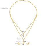 Arrow 316L Stainless Steel Double Necklace Earring Wedding African Dubai Jewelry Set For Women Girl Jewellery sets