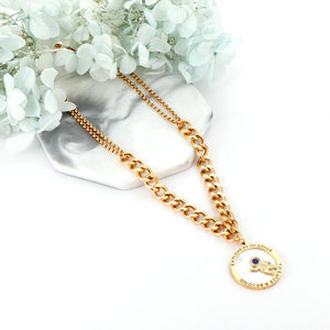 Stainles Steel Jewelry Collars Accessories 2022 New Arrivals Gold Color Astronaut Round Shell Pendant Necklace Party