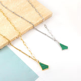 Collar con colgante verde para mujer, collar Triple de Cactus, productos de moda, regalos para amigos, collar de cadena de eslabones para pareja