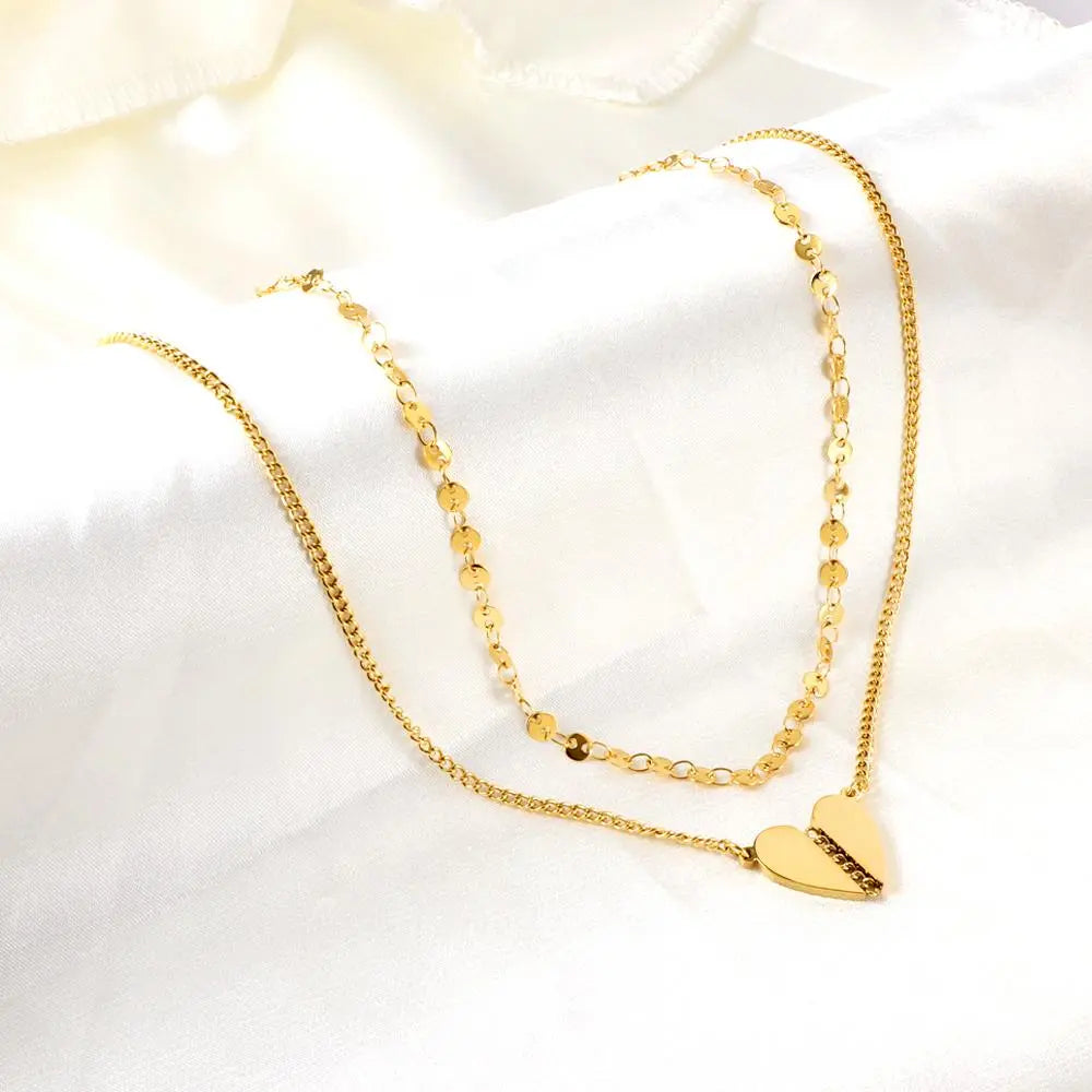 Double Layered Decor Necklaces Heart Broken Woman Choker Rainbow Multilayer Lightning Brand Design Products On Neck asonjewelry