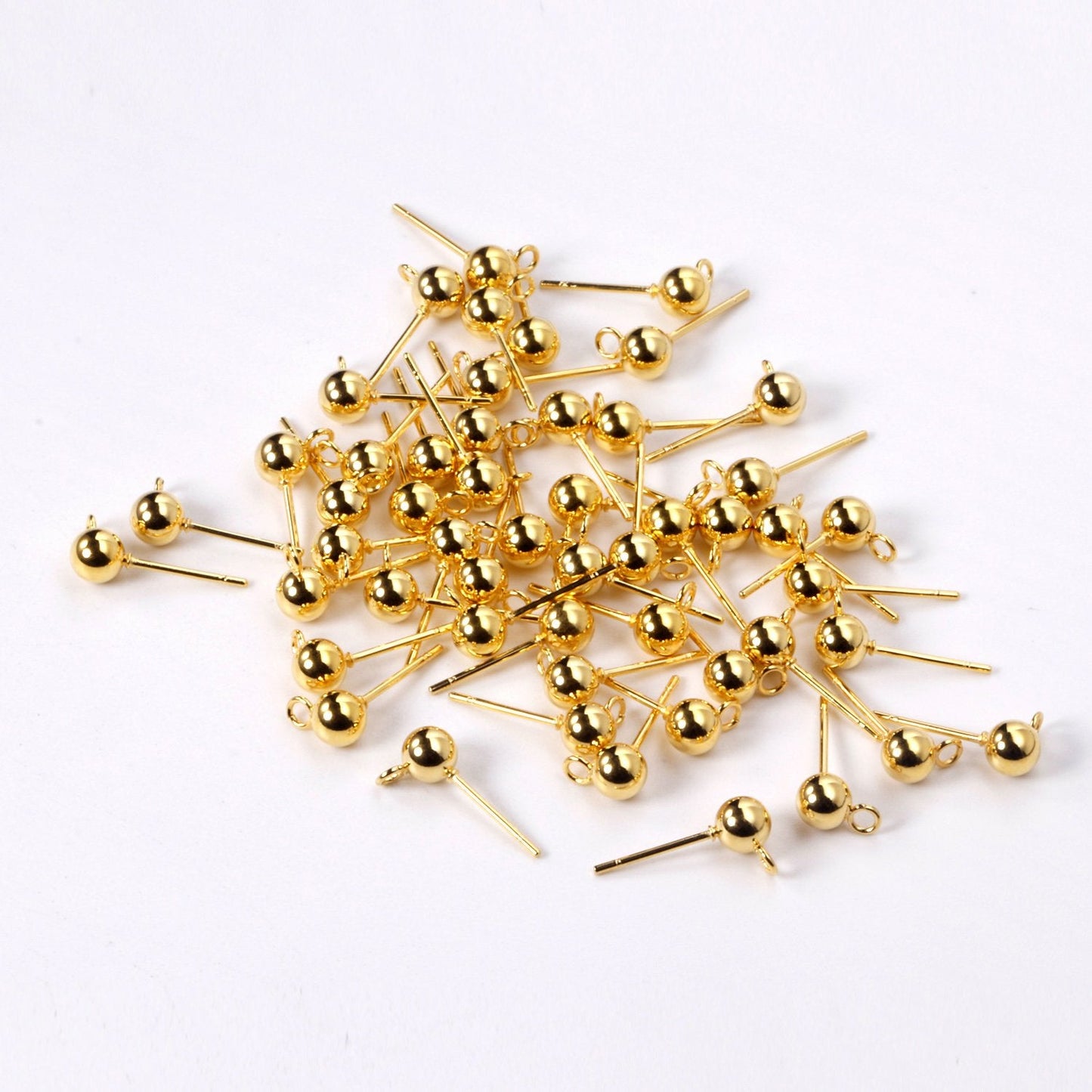 ASON 100pc Stainless Steel Pin Finding Stud Base Earring Setting Connector Gold Setting For DIY Jewelry Earrings Making Supplies asonjewelry