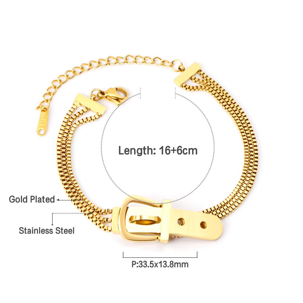 ASON Gold Color Fashion Bracelet 316L Stainless Steel Bangle 16+3cm Extender for Women Men Jewelry Accessories asonjewelry
