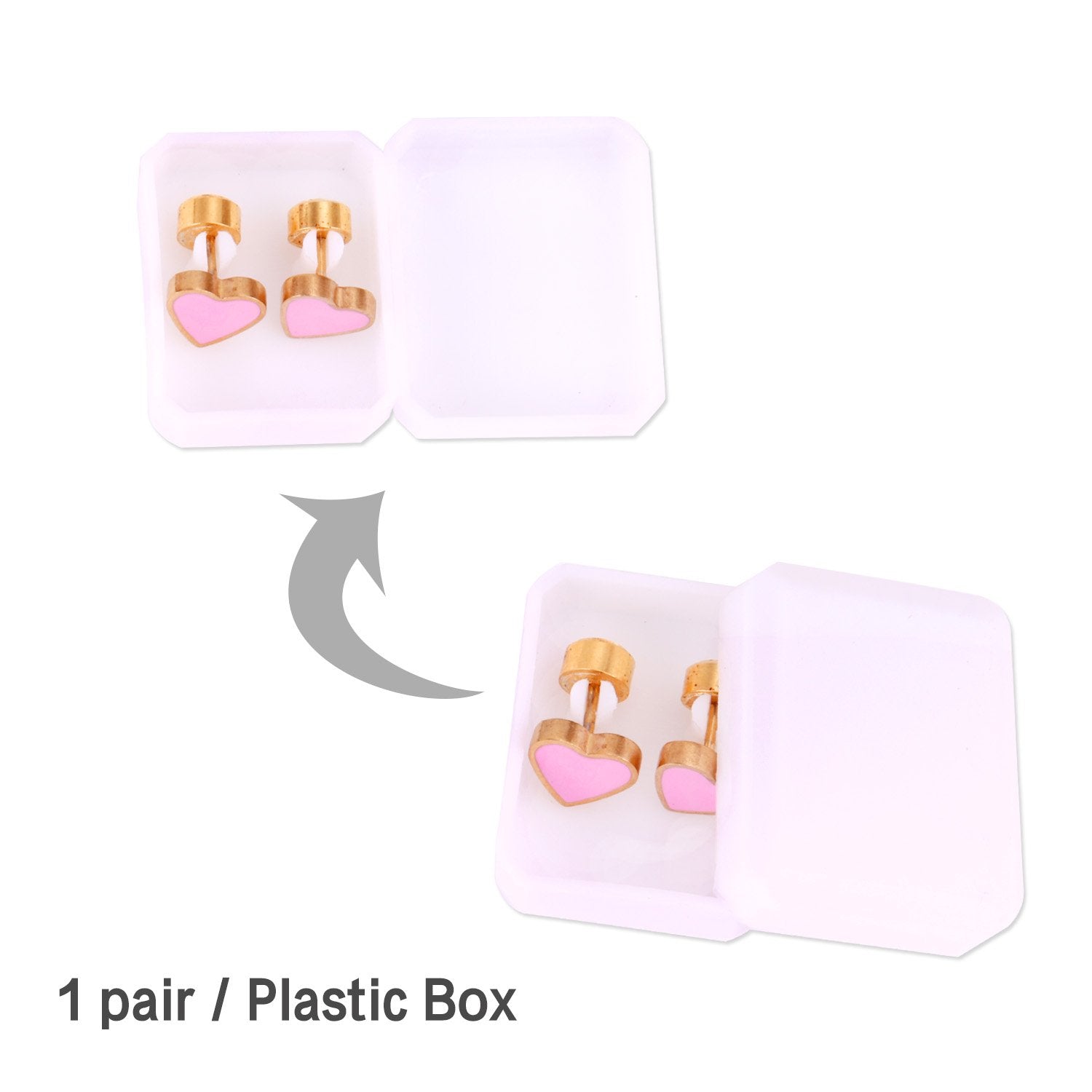 ASON Red/Pink Heart Screw Stud Earring Gold Color Stainless Steel for Women/Girl/Child Ear Piercing Jewelry Christmas Party asonjewelry