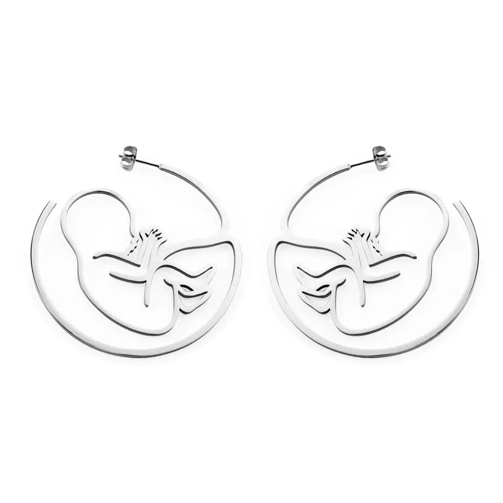 Celebrate Mother's Day Big Hoop Earrings Baby Hoop Design Women's Circle Earrings Special Mother Loves 2022 New asonjewelry