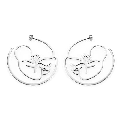 Celebrate Mother's Day Big Hoop Earrings Baby Hoop Design Women's Circle Earrings Special Mother Loves 2022 New asonjewelry