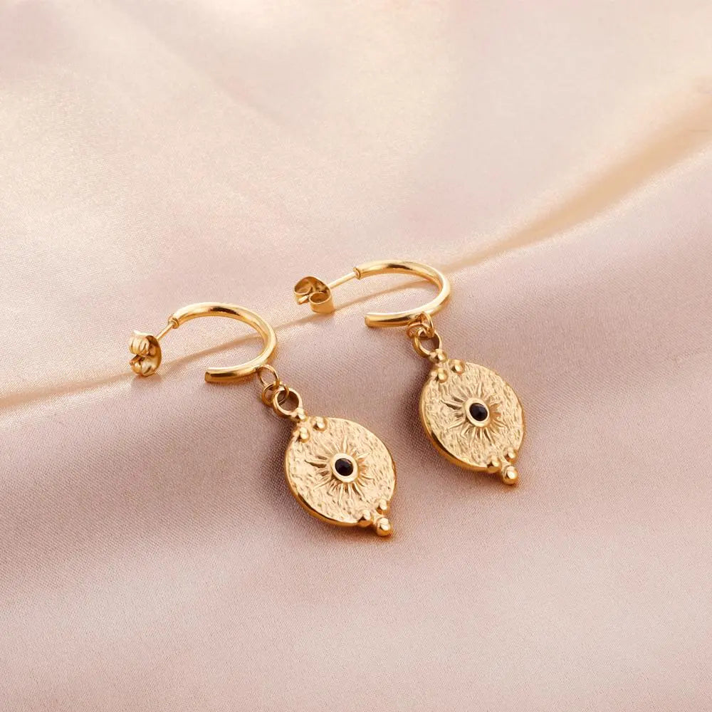 Aretes Mujer Vintage Style Round Hoop Earring Fashion Jewelry Womem Accessories No Fade Earrings Wholesale Wedding asonjewelry