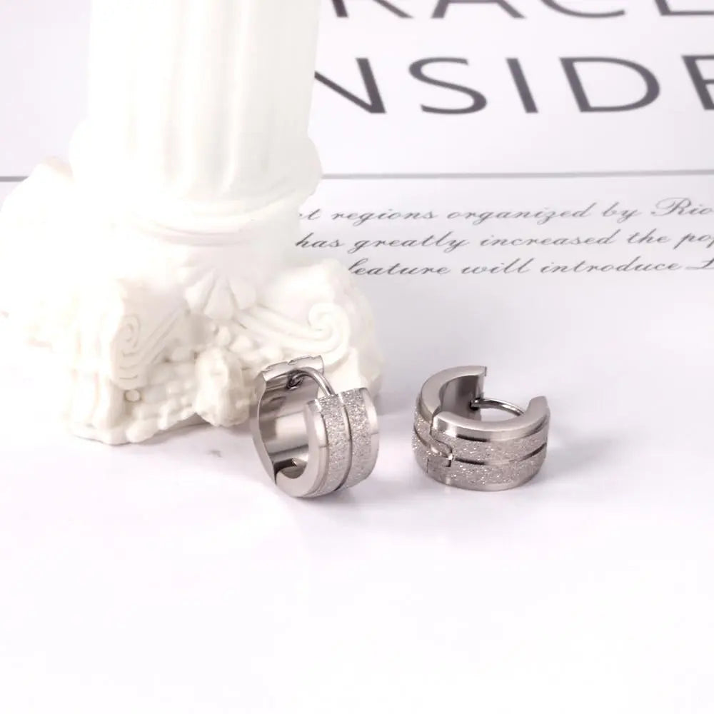 Punk Style Male Earrings Thick Hoop Earrings For Women серьги Jewelry Circle Office Female Earrings 12pair/lot Matt asonjewelry