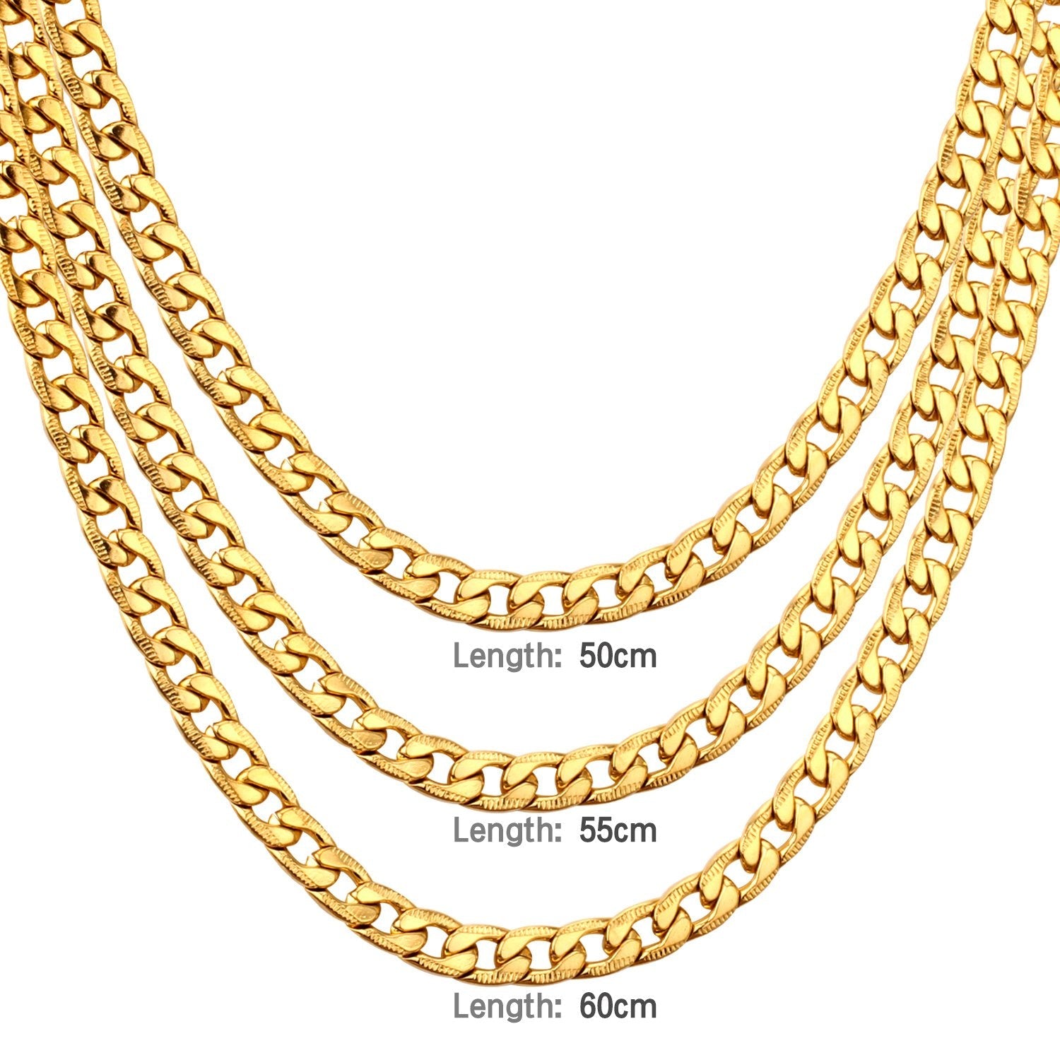 ASON Women/Men Necklace Set Three Colors Stainless Steel Necklace with Bracelet Set Cuban Chain for Diy Jewelry Making asonjewelry