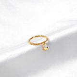 ASON Gold Color New Styles Ring 316L Stainless Steel Finger Ring with Charm for Women Fashion Jewelry Accessories