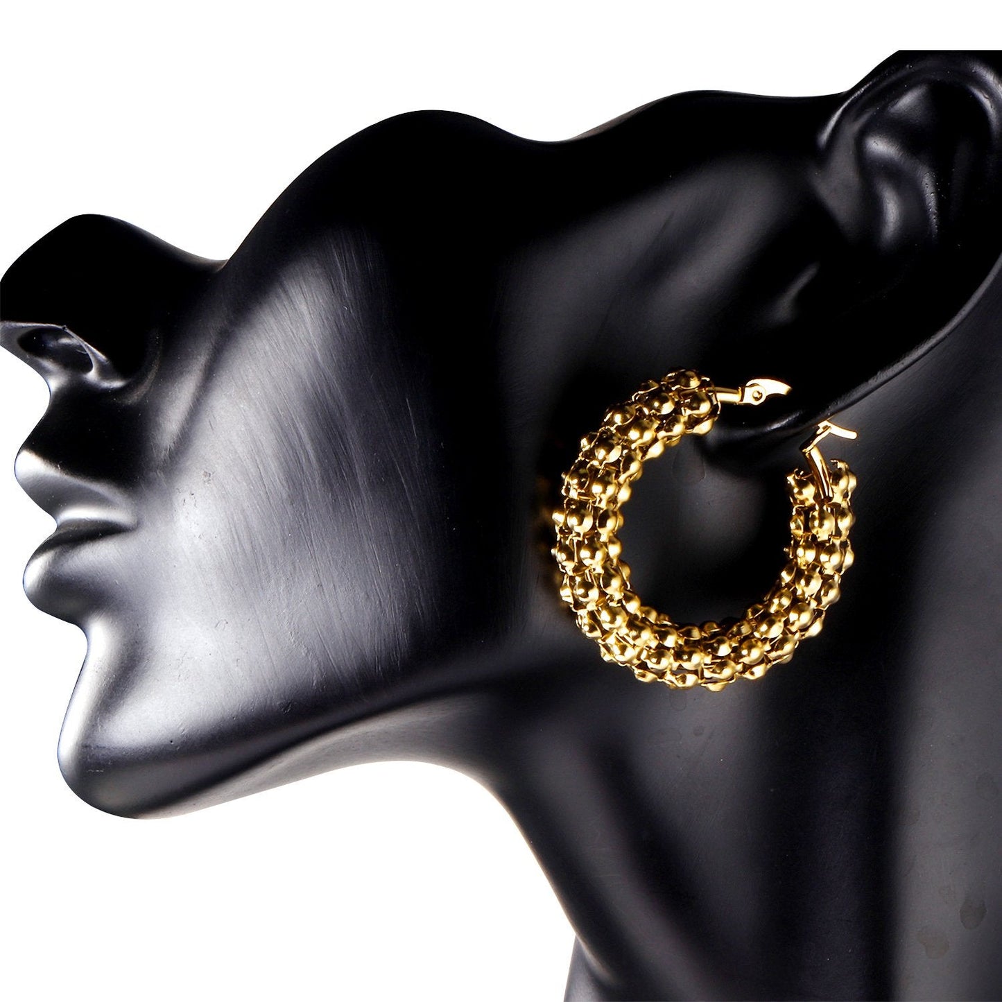 ASON Unusual Big Hoop Earrings 316L Stainless Steel Vintage Circle Earring for Women 30/40/45mm Fashion Jewelry asonjewelry