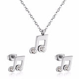 Popular Jewelry Sets Musician Symbol Stainless Steel Gold Dubai Indian Jewelry Sets For Girls Women Jewellery Set