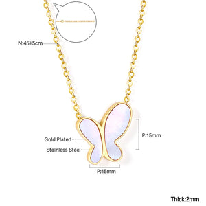 Nuevos collares con colgante de mariposa de acero inoxidable a la moda para mujer, joyería de oficina de estilo coreano, bisutería para mujer 