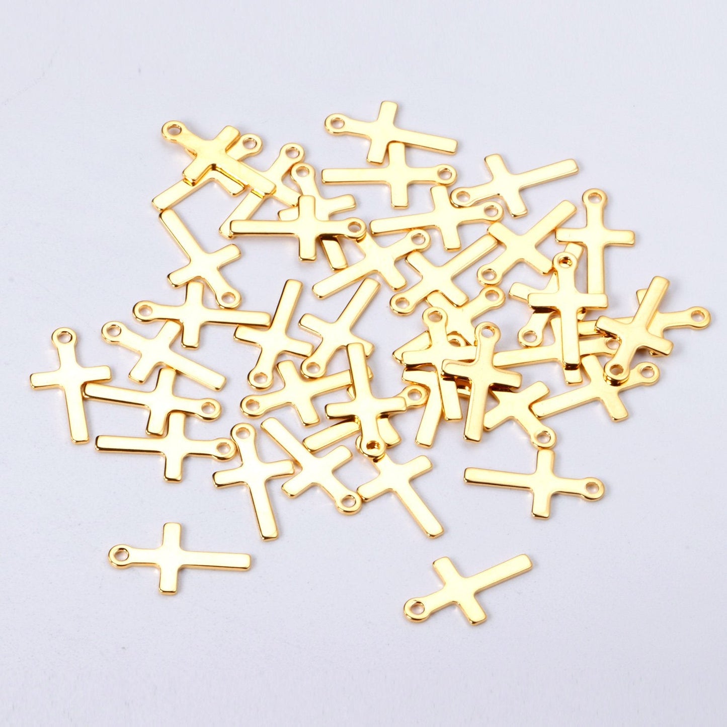 ASON 100Pcs/Lots Cross Charms 316L Stainless Steel Religious Pendant Gold Silver Color For Necklace DIY Jewelry Making Supplies asonjewelry
