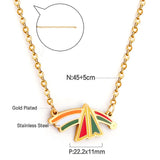 Collar con colgante de arcoíris para niñas, regalos de cumpleaños, joyería de la suerte de verano, collares coloridos con dijes de arcoíris para mujer 