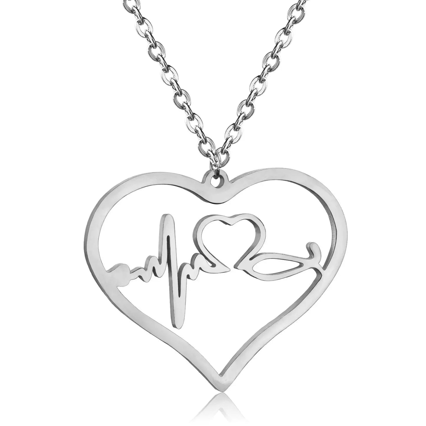 Newest Shape Stainless Steel Heart Pendant Necklace For Men/Women Choker Link Chain Necklace Naszyjnik Jewelry Gift asonjewelry