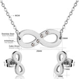 Stainless Steel Dubai African Jewelry Sets Letter With Round Crystal Necklace Earring Sets For Women Accessroies