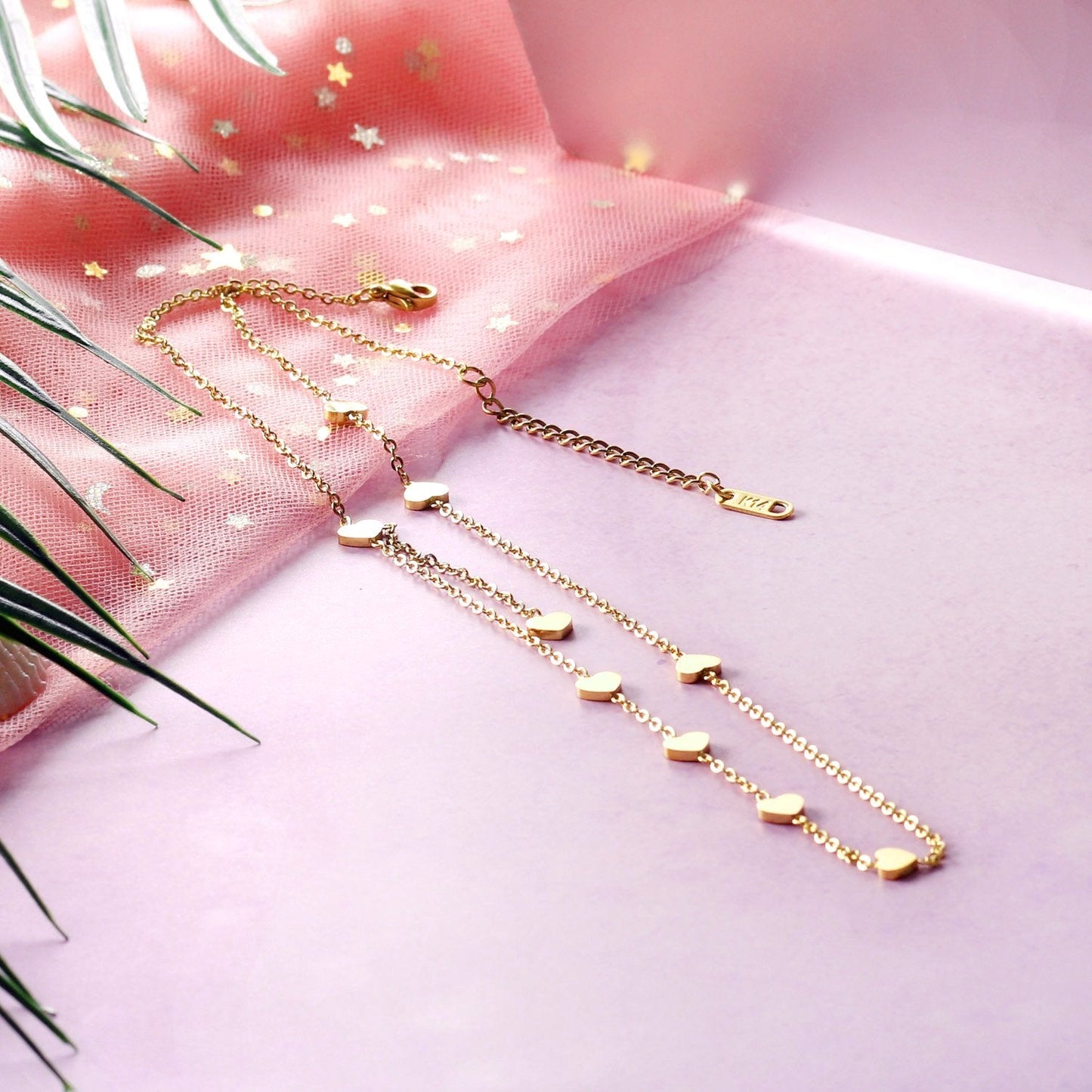 ASON Gold Love Heart Pendant Girl Necklace Stainless Steel 45cm+5cm Extender Chains Necklaces Collares Wedding Accessories asonjewelry