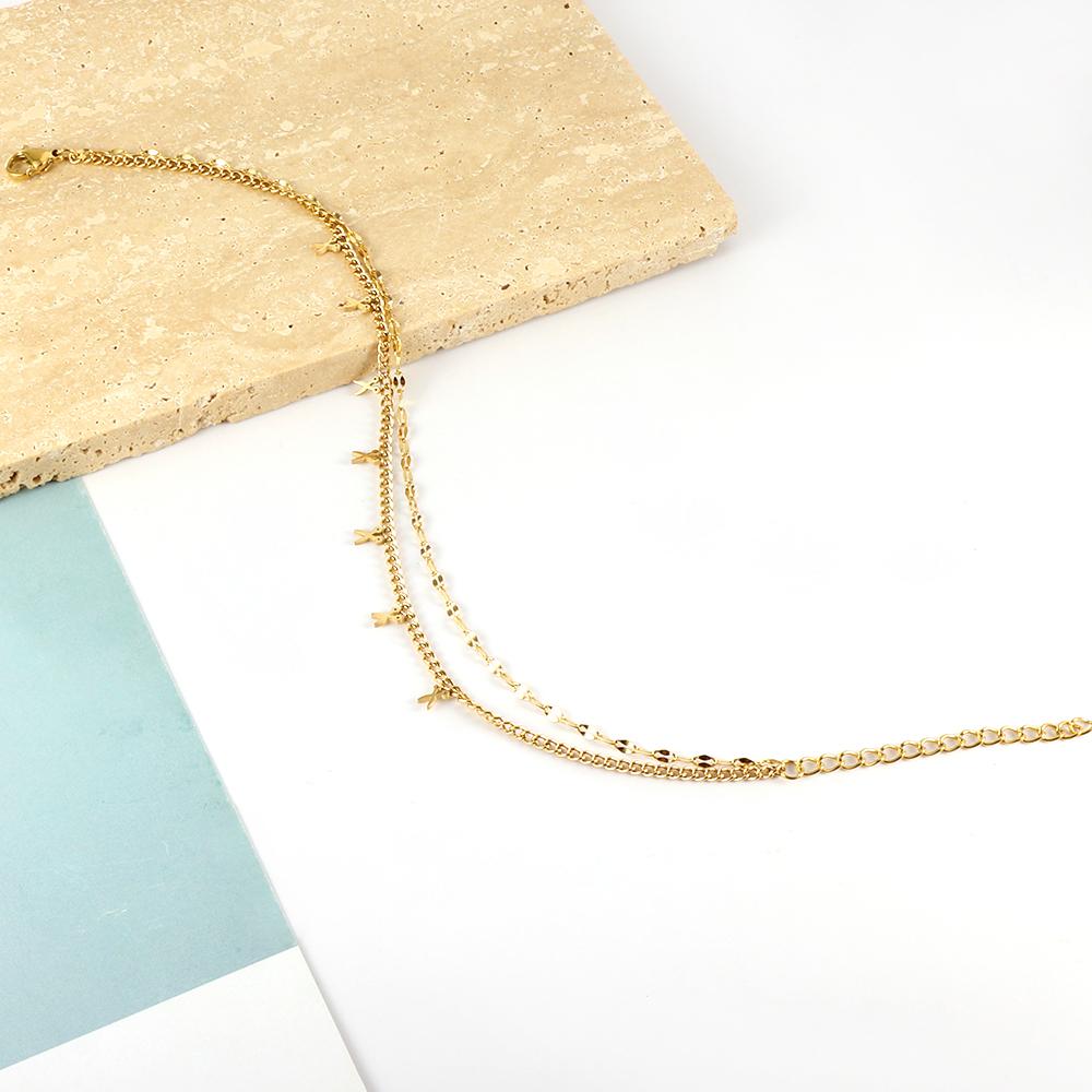 ASON Trendy Scissors Accessories Multi-layer Link Chain Anklet Gold Color Stainless Steel For Women Foot Jewelry Party Gift asonjewelry