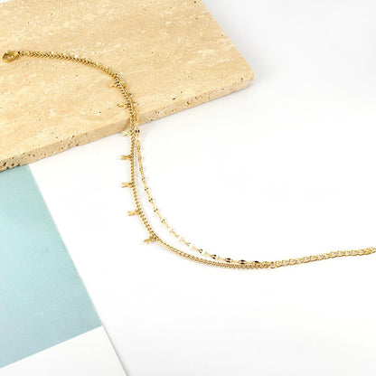 ASON Trendy Scissors Accessories Multi-layer Link Chain Anklet Gold Color Stainless Steel For Women Foot Jewelry Party Gift asonjewelry