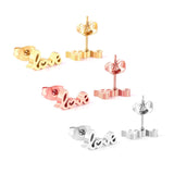ASON 3 pares de pendientes con pasador de Color mezclado con letras de amor, conjuntos de joyería de moda al por mayor de acero inoxidable para fiesta de mujer