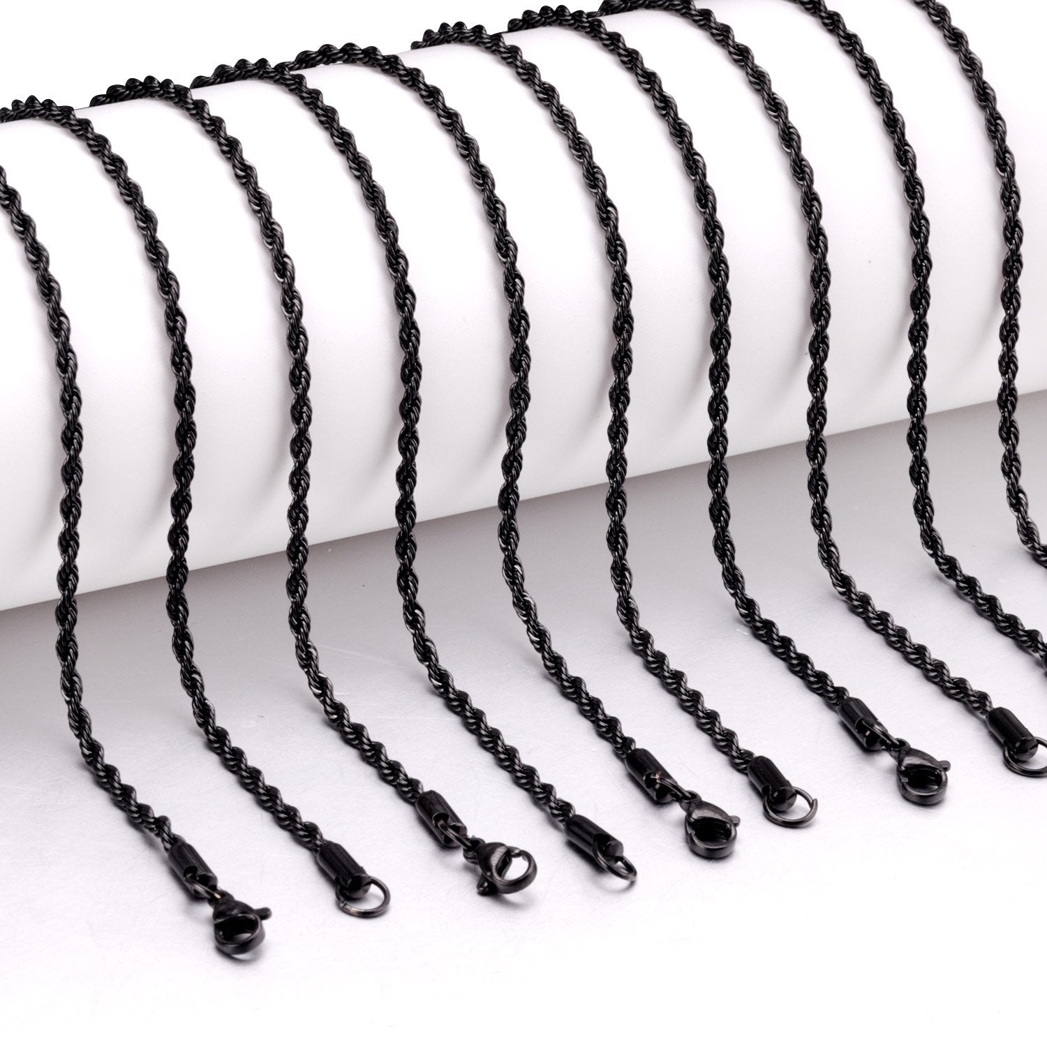 ASON 10pcs/lots Stainless Steel Twist Chains Necklace Women Men 2mm Length 45cm 50cm 55cm 60cm Long Chain Jewelry Accessories asonjewelry