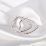 ASON Heart Shape Hoops Earrings Gold Color Size 25mm/35mm/45mm Stainless Steel Big Dangler Female Accessories Piercing