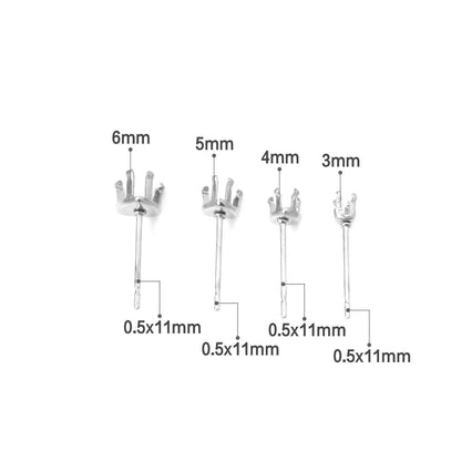 ASON 100pcs/lot Earrings Base 316L Stainless Steel Heart Earrings Making Crystal Bump Heart Earrings Base For DIY Jewelry Making asonjewelry