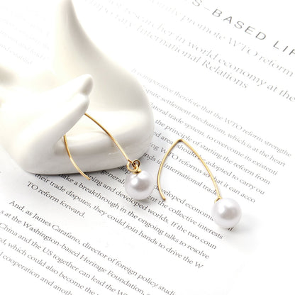 ASON Stylish White Imitation Pearl Drop Earring 316L Stainless Steel Dangle Earring for Women Daily Wear Party Gift Jewelry asonjewelry