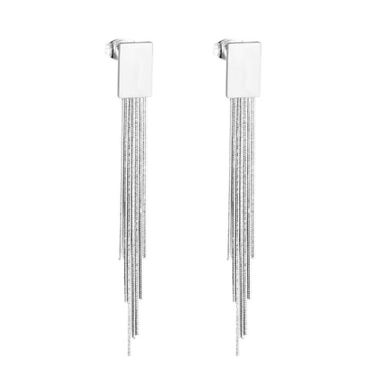 ASON Statement Korean Style Piercing Drop Earrings Tassel Dangle Earring Stainless Steel Jewelry for Women Gold Color Gift asonjewelry