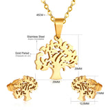 Women Christmas Tree Necklace Earrings Set Fashion Jewelry Gold/Steel Color Wedding/Engagement Jewelry Sets Gift