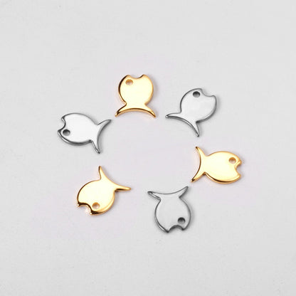 ASON 100 Pcs/Lot Small Fish Lovely Charm 316L Stainless Steel Gold Silver Color For Necklace Bracelet Jewelry Making Supplies asonjewelry