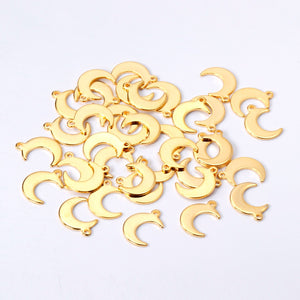 ASON 100Pcs/Lots New Fashion Moon Charms 316L Stainless Steel For Necklace Bracelet Anklet DRY Handmade Jewelry Making Supplies