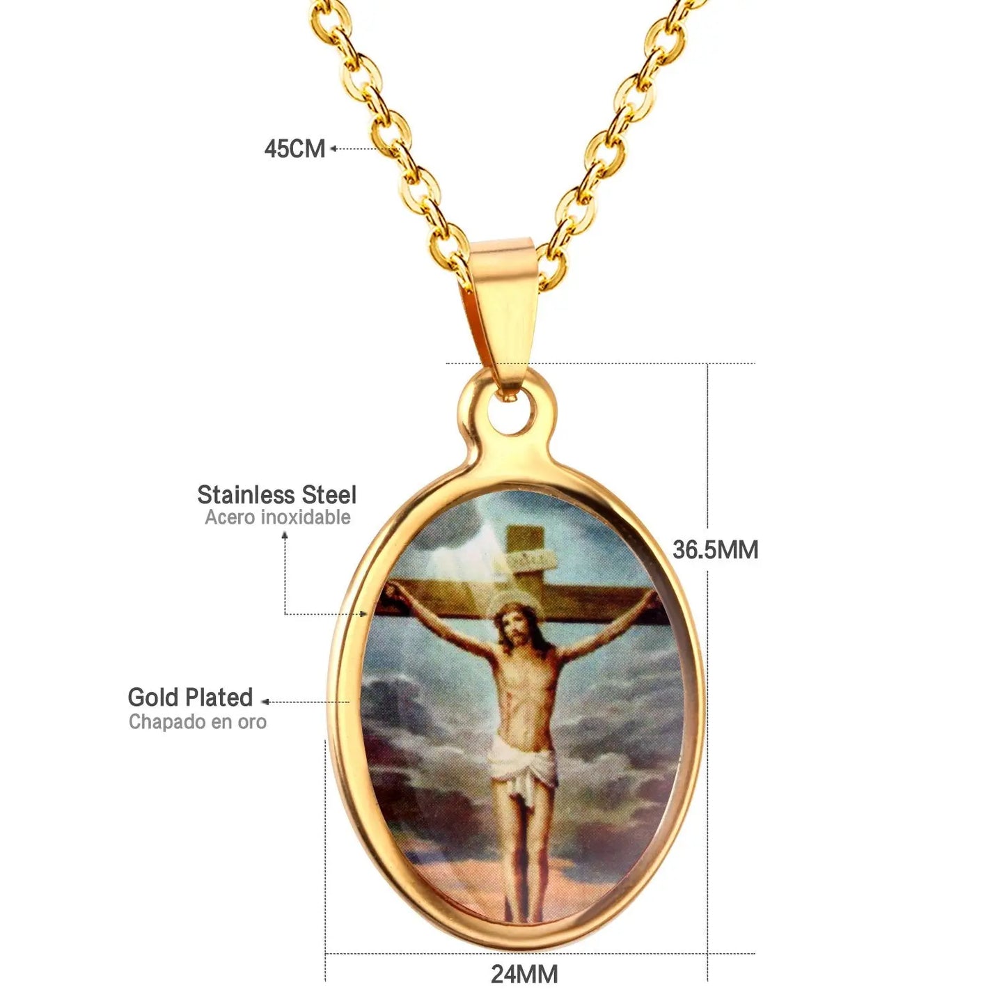 316L Stainless Steel Men Necklace Pendant Christianity Jewelry Wholesale-106401G asonjewelry