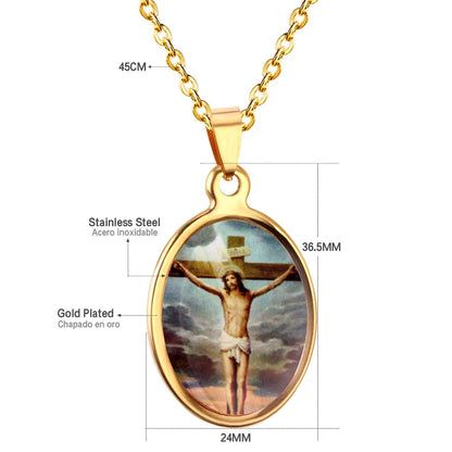 316L Stainless Steel Men Necklace Pendant Christianity Jewelry Wholesale-106401G asonjewelry