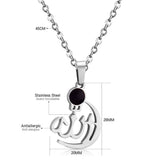 Black/Bule Round Shape Oil Drip Pendant Necklaces Stainless Steel Gold Color Chain Choker For Women Party Gift