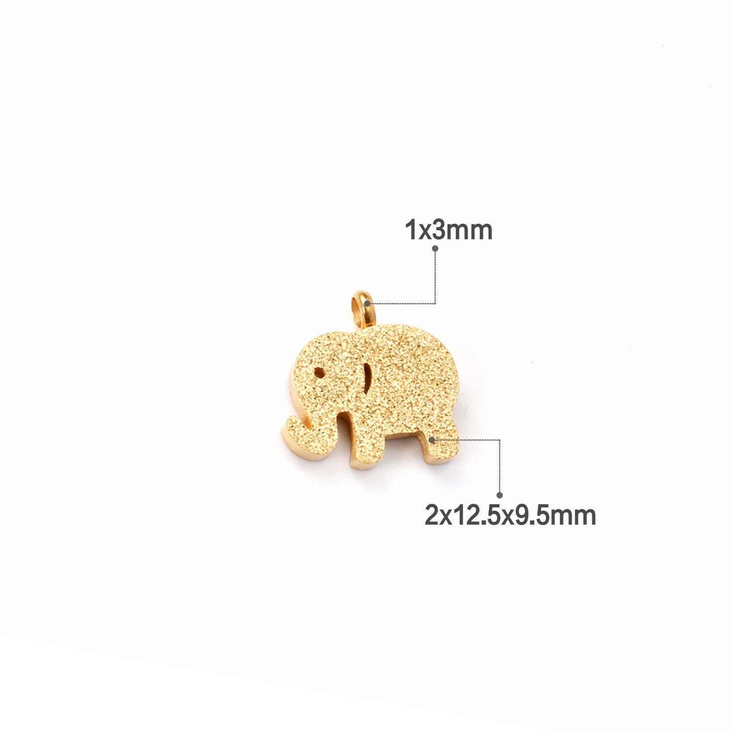 ASON 10pcs/Lot 12.5x9.5mm Gold Pendant Charms Stainless Steel Elephant For Necklace Bracelets DIY Jewelry Accessories Supplies asonjewelry