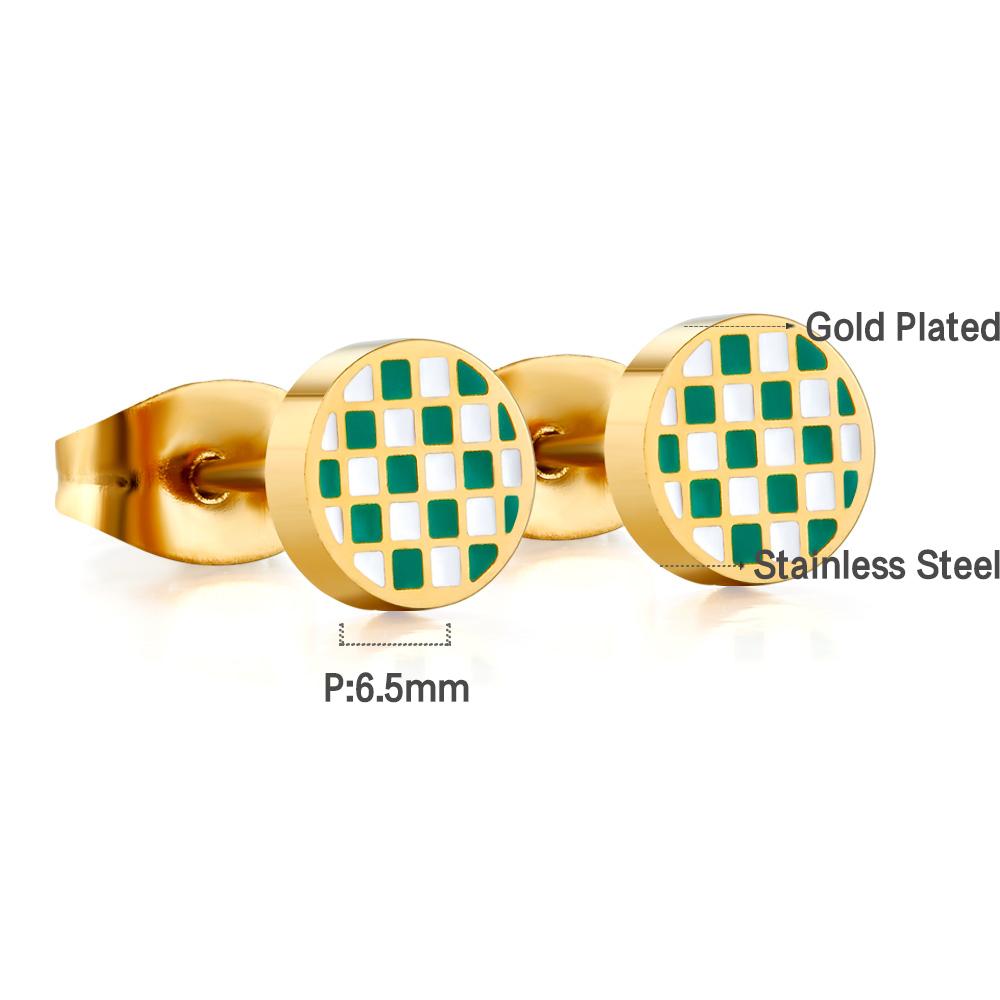 ASON Round Water Drop Star Heart Shapes Mixed Color Piercing Stud Earrings For Women Gold Color Stainless Steel Jewelry asonjewelry