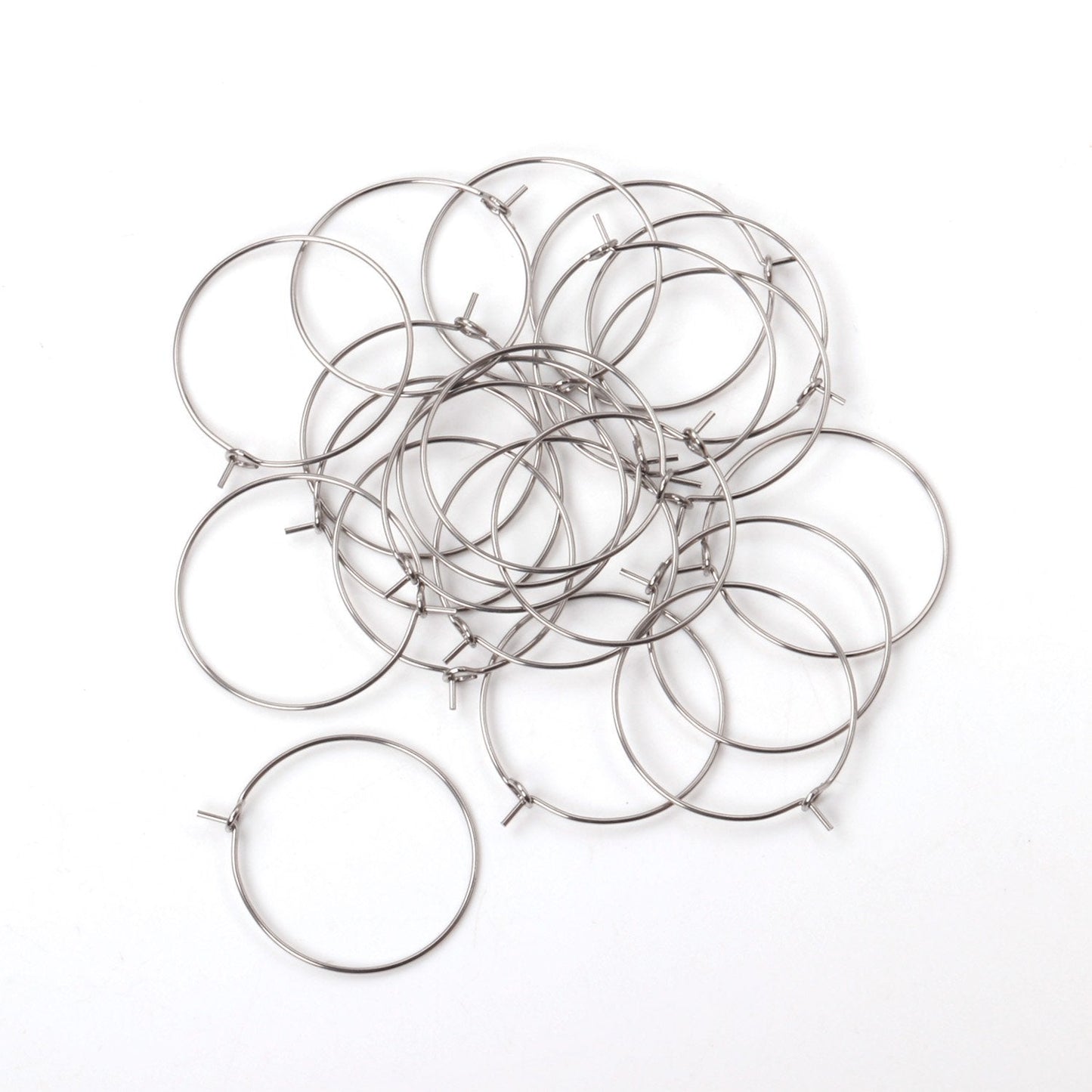 ASON 100pcs/lot Gold/Silver Color Big Circle Earring Hoops Stainless Steel Earring Clasps Metal Ring for Jewelry Making Supplies asonjewelry