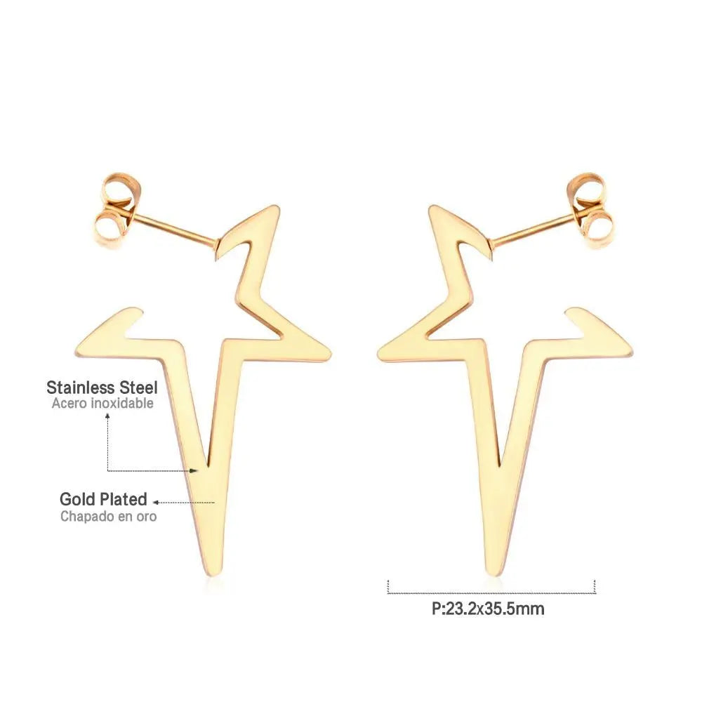 Star Earrings Drop Earring 2020 Gold Color Stainless Steel Korean Earings Set For Women Fashion Jewelry pendientes asonjewelry